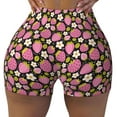 thumbnail image 1 of Rocae Strawberry for Women's Quick-Dry Running Shorts,Ladies Active Athletic Apparel Yoga Workout Gym Running Volleyball Spandex Shorts X-Large, 1 of 9