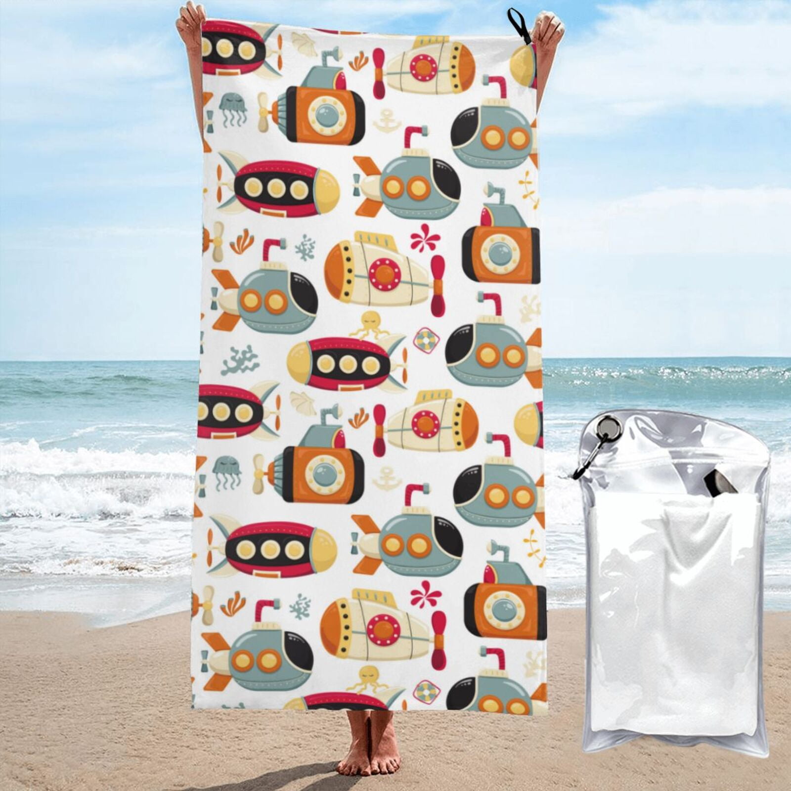 Rocae Submarines Print Lightweight and Quick Drying Towels Bath Towels