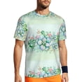 thumbnail image 1 of Rocae Succulent for Men's Mesh Quick-Dry Short Sleeve Workout T-Shirt,Mens Crew Neck Tee Lightweight Soft Classic T Shirts 6X-Large, 1 of 1