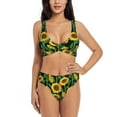 thumbnail image 1 of Rocae Sunflower 1 for Bikini Set for Women Two Piece Sexy High Swimsuits Split Crossover Bikini XX-Large, 1 of 9