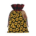 thumbnail image 1 of Rocae Sunflower 6 Print Christmas Drawstring Linen Gift Bag with Drawstrings Treat Bag Goody Present Bags for Christmas Party Favor, 1 of 8