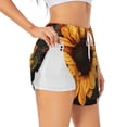 thumbnail image 1 of Rocae Sunflower Floral Butterfly for Women's Athletic Shorts Workout Hiking Shorts Athletic Shorts for Running, Yoga, Gym, Sports-Large, 1 of 7