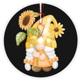 thumbnail image 1 of Rocae Sunflower Gnomes 3 for Christmas Tree Skirt with Pom Pom Trim for Holiday Party for Holiday Home Decor Indoor Outdoor-30", 1 of 7