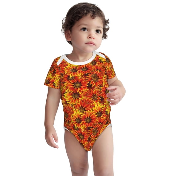 Rocae Sunflower4 for Baby Cotton Short-Sleeve Bodysuits for Unisex Onesies Bodysuit-6 Months