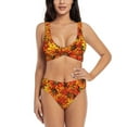 thumbnail image 1 of Rocae Sunflower4 for Bikini Set for Women Two Piece Sexy High Swimsuits Split Crossover Bikini Medium, 1 of 9