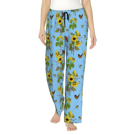 Rocae Sunflowers And Bees for Women's Pajama Pants Pj Pants Lounge Pants-XX-Large