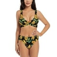 thumbnail image 1 of Rocae Sunflowers And Bird for Bikini Set for Women Two Piece Sexy High Swimsuits Split Crossover Bikini Large, 1 of 9