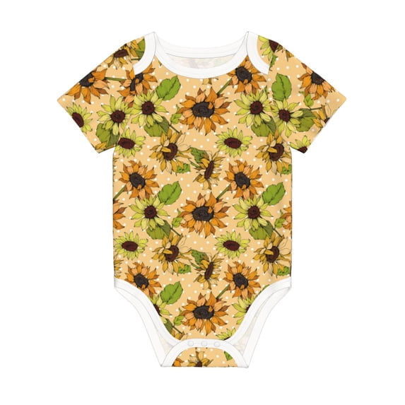 Rocae Sunflowers for Baby Climbing Clothes Soft Baby Romper for Active Infants Comfortable and Breathable Crawling Jumpsuit Unisex Baby Outfit 18 Months