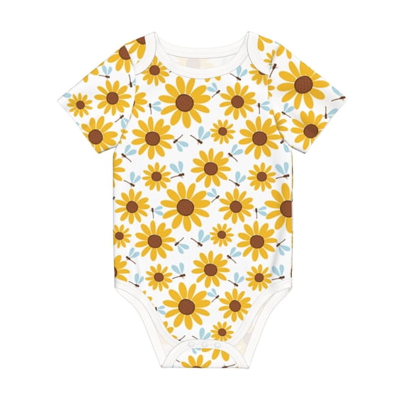 Rocae Sunflowers for Baby Climbing Clothes Soft Baby Romper for Active Infants Comfortable and Breathable Crawling Jumpsuit Unisex Baby Outfit 3 Months