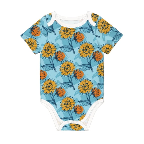 Rocae Sunflowers for Baby Climbing Clothes Soft Baby Romper for Active Infants Comfortable and Breathable Crawling Jumpsuit Unisex Baby Outfit