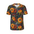 thumbnail image 1 of Rocae Sunflowers for Breathable Men's Baseball T-Shirt Fashionable Casual Baseball Jersey, Moisture-wicking Sportswear XX-Large, 1 of 9