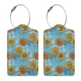 thumbnail image 1 of Rocae Sunflowers for Leather Luggage Baggage Tags ID Label Privacy Cover ID Label with Stainless Steel Loop and Address Card, 1 of 5