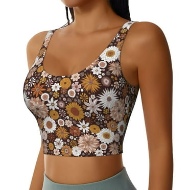 Rocae Sunflowers for Sports Bra for Women Sports Vest with Performance Stretch and Quick Dry FabricSmall