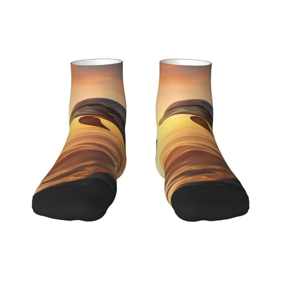 Rocae Sunset Dancing Dolphin A for Premium Adult Socks,Comfortable, Breathable, and Durable Socks, Perfect for Everyday Wear