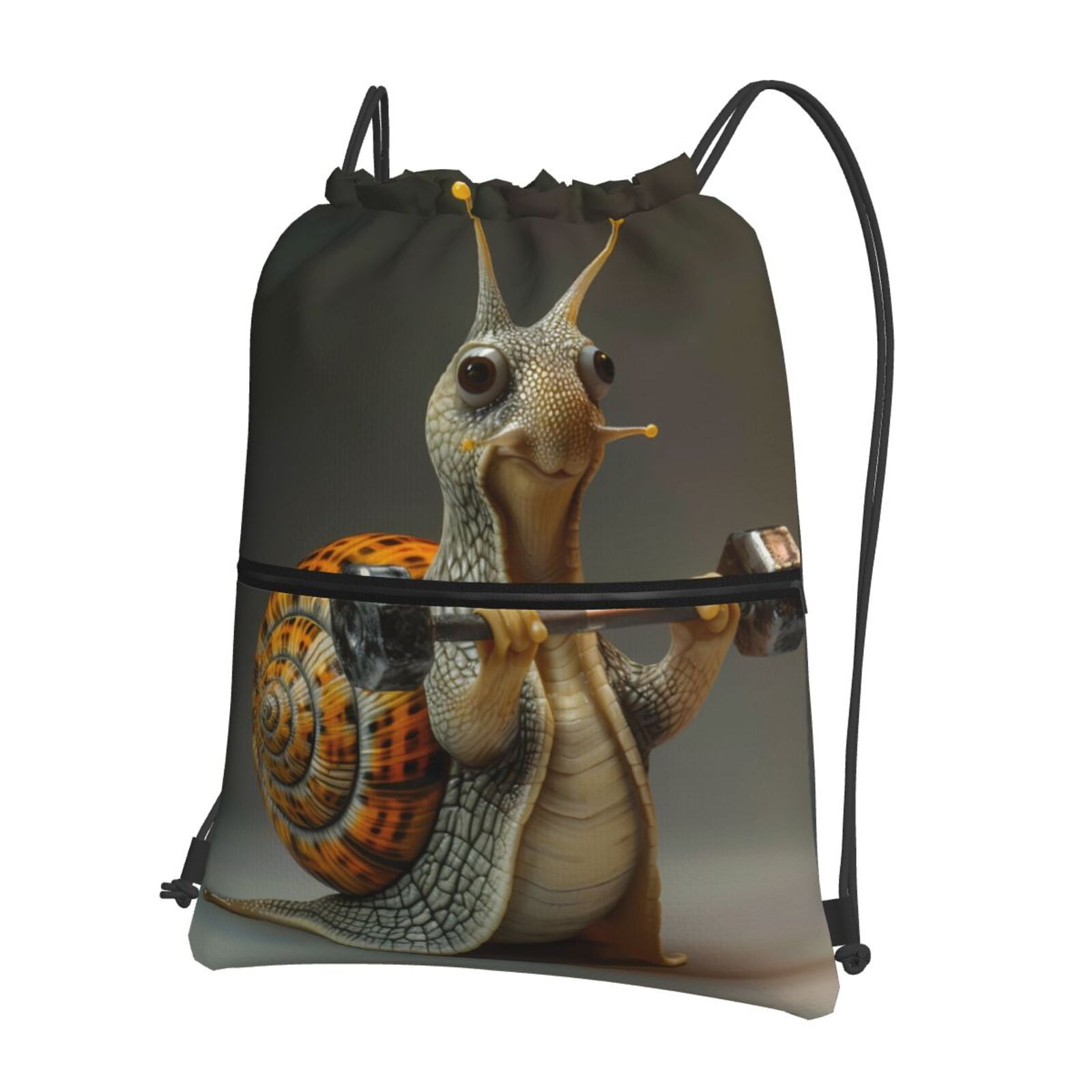 Rocae Surreal Weightlifting Snail for Drawstring zipper Backpack Gym ...