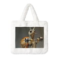 thumbnail image 1 of Rocae Surreal Weightlifting Snail or Plush Underarm Bag White Furry Purse Handbag for Autumn and Winter, 1 of 7