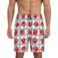 thumbnail image 1 of Rocae Sweet Red Fruit for Men's Soft Sleep Pajama Shorts, Waistband and Pockets-Small, 1 of 6