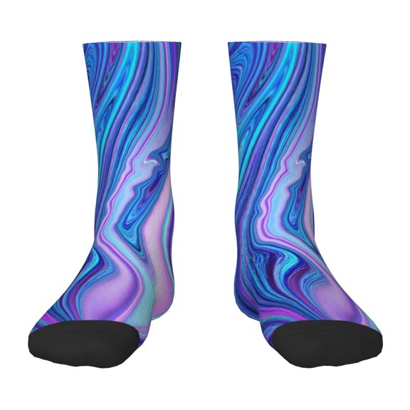 Rocae Swirl Blue And Purple for Girls Boys Crew Socks,Children's Socks, Kids Socks, Toddler Socks: Daily Wear with Kids School Uniform