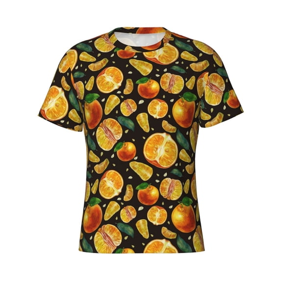 Rocae Tangerine for Men's Moisture-Wicking Crew Tee - T-Shirt for Sports, Outdoor Activities, and Casual WearMedium