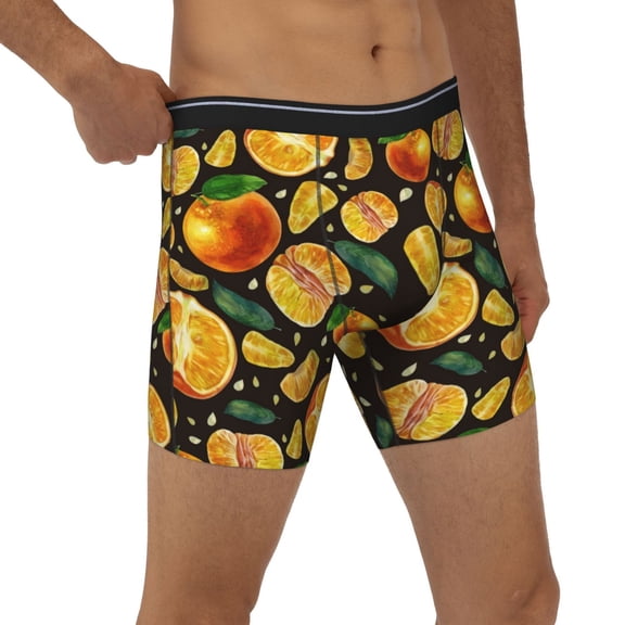 Rocae Tangerine for Stretch Moisture-Wicking Underwear,Men's Underwear Boxer Briefs Large