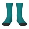 thumbnail image 1 of Rocae Teal for Girls Boys Crew Socks,Children's Socks, Kids Socks, Toddler Socks: Daily Wear with Kids School Uniform, 1 of 5
