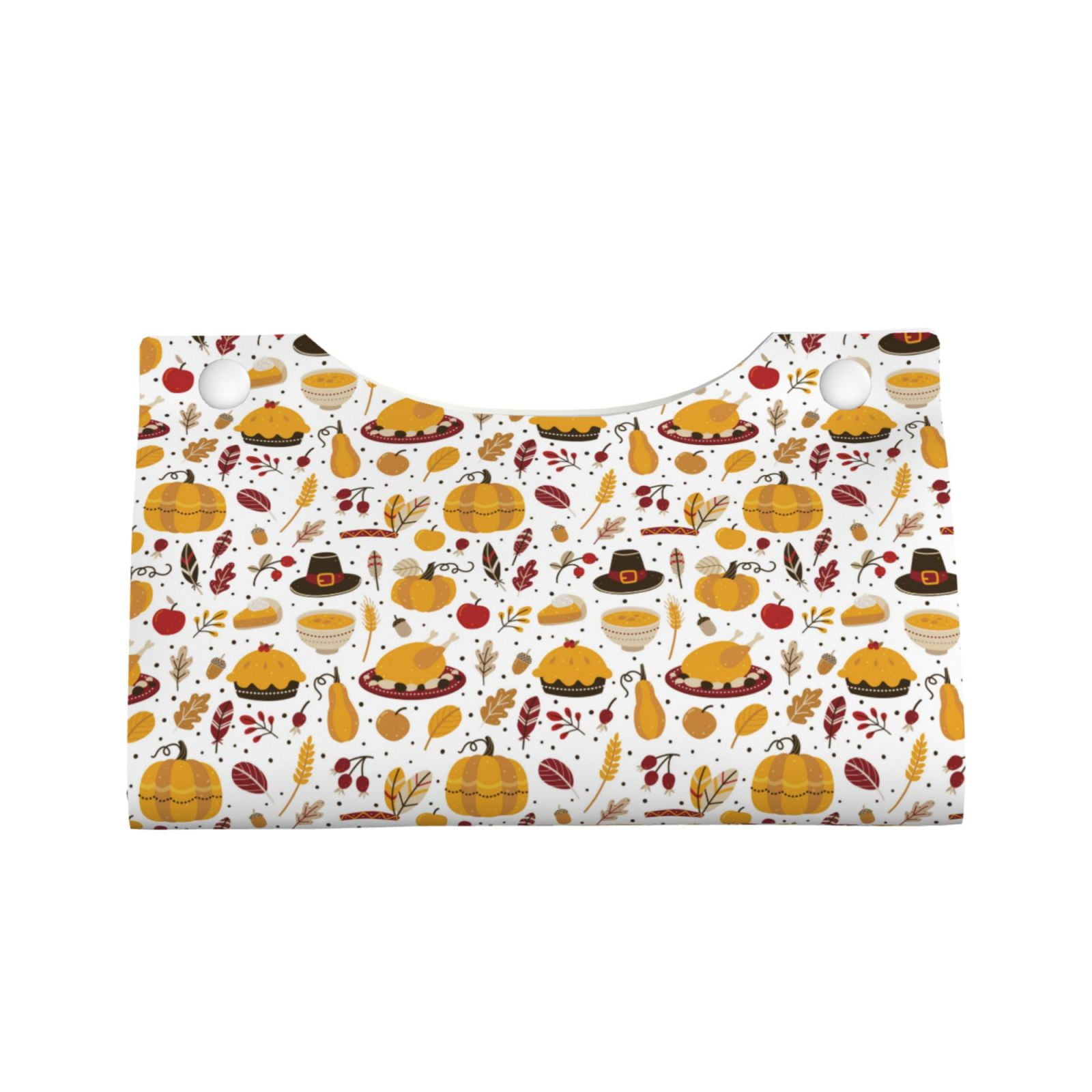 Rocae Thanksgiving Print Long Tissue Box Lid Durable Leather Tissue Box