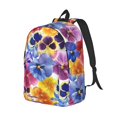 thumbnail image 1 of Rocae The Garden Tricolor Pansy Flower for Durable Canvas Backpack Leisure Large Bag Travel Rucksack Multi-function Backpack Small, 1 of 8