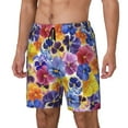 thumbnail image 1 of Rocae The Garden Tricolor Pansy Flower for Men's Swim Trunks Quick Dry With Two Side Pockets and One Lined Patch Pocket3X-Large, 1 of 9