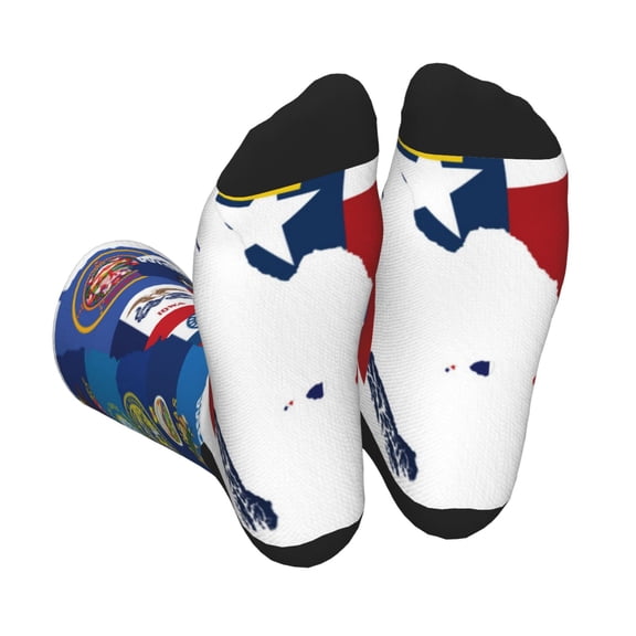 Rocae The Map Of United States for Adult Socks Casual Athletic Stretchy Loose Socks for Women Men Non-Slip Middle Tube Socks