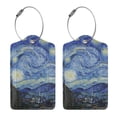 thumbnail image 1 of Rocae The Starry Night for Leather Luggage Baggage Tags ID Label Privacy Cover ID Label with Stainless Steel Loop and Address Card, 1 of 5