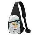 thumbnail image 1 of Rocae The World Map with Cartoon Animals for Sling Bag Chest Shoulder Backpack Crossbody Bags Casual Daypack for Men Women, 1 of 5