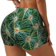 thumbnail image 1 of Rocae Thorns Of Macro Cactus for Women's Quick-Dry Running Shorts,Ladies Active Athletic Apparel Yoga Workout Gym Running Volleyball Spandex Shorts-, 1 of 8