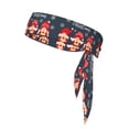 thumbnail image 1 of Rocae Three Cute Christmas Gnomes Printed Tie Headband Hair Band Unisex Tie Sport Tie Back Headband for Basketball, Running, Tennis, Karate, Athletics, 1 of 9