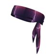thumbnail image 1 of Rocae Thunderstorm Violet Purple Printed Tie Headband Hair Band Unisex Tie Sport Tie Back Headband for Basketball, Running, Tennis, Karate, Athletics, 1 of 9
