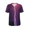thumbnail image 1 of Rocae Thunderstorm Violet Purple for Breathable Men's Baseball T-Shirt Fashionable Casual Baseball Jersey, Moisture-wicking Sportswear Small, 1 of 9