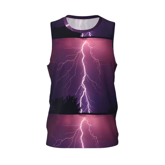 Rocae Thunderstorm Violet Purple for Men's Basketball Jersey Lightweight and Breathable Athletic Tank Top,Quick-Drying Sports Jersey Small