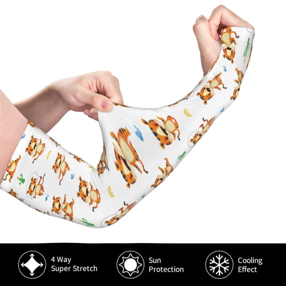 Rocae Tigers go in for Sports for Sports Cooling Arm Compression Sleeves for Men Women Teenager,Breathable,Outdoor Essentials Sun Protection Arm Sleeves