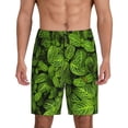 thumbnail image 1 of Rocae Tiny Green Fern Leaves for Men's Soft Sleep Pajama Shorts, Waistband and Pockets-4X-Large, 1 of 6
