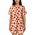 thumbnail image 1 of Rocae Tomatoes And Chili for Two Piece Sleepwear Pajamas Sets for Women Soft Short-Sleeved Pjs with Lounge Shorts X-Large, 1 of 1