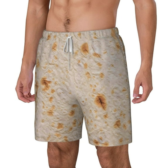 Rocae Tortilla for Men's Swim Trunks Quick Dry With Two Side Pockets and One Lined Patch Pocket3X-Large