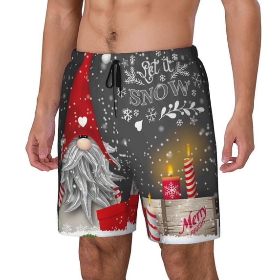 Rocae Traditional Scandinavian Dwarf for Men's Swim Trunks Quick Dry With Two Side Pockets and One Lined Patch PocketMedium