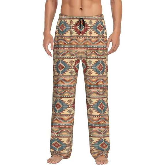 Rocae Traditional Tribal Aztec Mens Pajama Pants Pj Pants Mens Lounge Pants-Medium