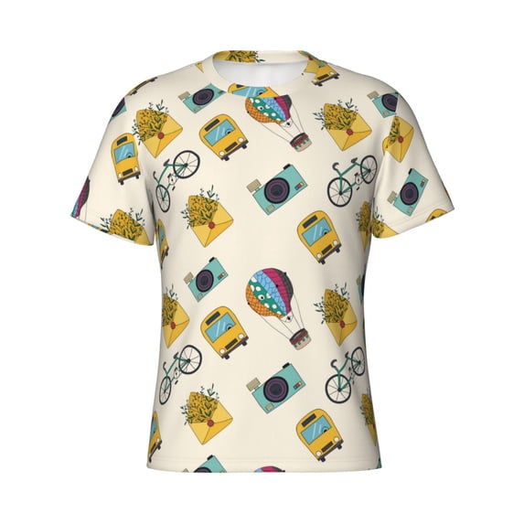 Rocae Travel Elements for Men's Moisture-Wicking Crew Tee - T-Shirt for Sports, Outdoor Activities, and Casual WearMedium
