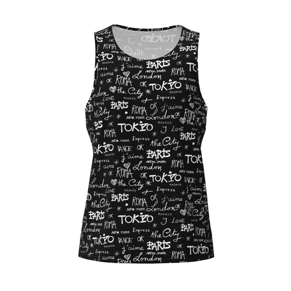Rocae Travel The World for Men's Workout Tank Top Men's Running Tank Top Dry Fit Athletic Workout Tank Tops3X-Large