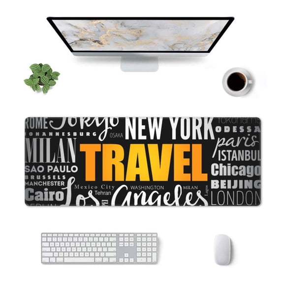Rocae Travel for Gaming Mouse Pad, Mouse Pad Large, Office Computer Keyboard Mousepad, Keyboard and Mouse Pad with Stitched Edges,31.5 x 11.8 in
