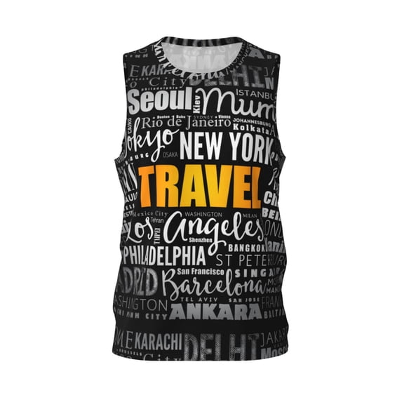 Rocae Travel for Men's Basketball Jersey Lightweight and Breathable Athletic Tank Top,Quick-Drying Sports Jersey 3X-Large