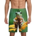 thumbnail image 1 of Rocae Tree Frog Sitting On Sunflowes for Men's Soft Sleep Pajama Shorts, Waistband and Pockets-3X-Large, 1 of 6