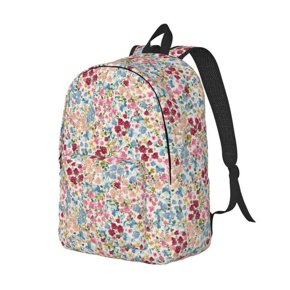 Rocae Trendy Floral Design for Durable Canvas Backpack Leisure Large Bag Travel Rucksack Multi-function Backpack