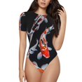 thumbnail image 1 of Rocae Tricolor Koi Fish Trio for One Piece Round Neck Short Sleeve Bodysuits for Women Casual Basic Bodysuit Daily Jumpsuit T Shirts-Medium, 1 of 7