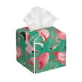 thumbnail image 1 of Rocae Tropical Flamingo for High-grade Leather Tissue Box, Exquisite Fashionable Design, Office Tissue Box, Waterproof Family Tissue Box, 1 of 8